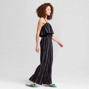 Black and white stripped jumpsuit